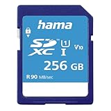 Hama 256 GB SDXC-Speicherkarte, Class 10, V10, UHS-I (bis zu 90MB/s, für Full-HD- und...