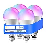 meross Smart WLAN Glühbirne für HomeKit Wifi Lampe LED Mehrfarbige Dimmbare Glühbirne RGBWW...