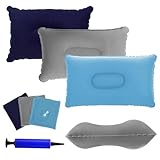 Kokoie Aufblasbares Kissen, 3 Stück 42.5 x 27.5 cm Luftkissen Kopfkissen, Kissen aufblasbar...