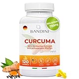 Bandini® Curcuma Extrakt | 700 mg Kurkuma pro Kapsel aus 95% Kurkuma-extrakt - Curcumingehalt EINER...