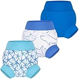 BIG ELEPHANT Baby-Schwimmwindeln 3 Stück, wiederverwendbar, verstellbar, waschbar, wasserdicht,...