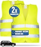 HELDENWERK Auto Warnweste 2er Set für Erwachsene europaweit einsetzbar - Reflektierende Warnwesten...