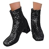 Petite Damen-Gummistiefel mit Strasssteinen, runder Zehenbereich, kniehoch, klobige Gummistiefel,...