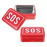 Garneck Medizinische Überlebensbox 2 Stück Packung aus Metall mit Notfall Symbol Kompakte...