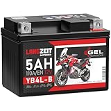 LANGZEIT YB4L-B GEL Roller Batterie 12V 5Ah 110A/EN GEL Batterie 12V Motorradbatterie doppelte...