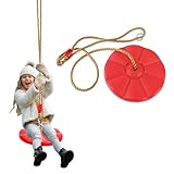 Tellerschaukel Outdoor, Kinder Tellerschaukel mit Plattform, Schaukel Outdoor für Kinder bis 150...