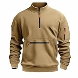Herren-Sweatshirt, langärmelig, Viertelreißverschluss, Stehkragen, Sweatshirt, Aufwärmen,...