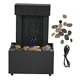 LED -Tischplattenbrunnen Wasserfall Licht Show mit Flussfelsen Farbe Wechseln für Home Office Decor...