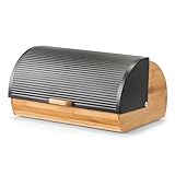 Zeller 25365 Brotkasten, Bamboo/Metall, schwarz, ca. 39 x 27 x 19 cm, Brotaufbewahrung, Trendige...