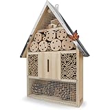WILDLIFE FRIEND Großes Insektenhotel 39 x 23 cm – Naturbelassen und Wetterfest, Insektenhaus aus...