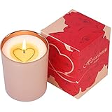 HERZWÄRMER Kerzen mit Herz-Inlay in Rosen Geschenkbox Rosa Becher, Valentinstag und...