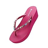 Jian1004 Badeschuhe Sommer-Flip-Flops mit 6 cm Absatz for Damen – Zehentrenner Dicker Sohle für...