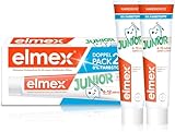 elmex Zahnpasta Junior 6-12 Jahre 2x75ml – medizinische Zahnreinigung mit 1400 ppm Fluoridgehalt...