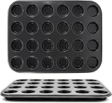 Wusdayer Mini-Muffinform, 24 Cupcakes, langlebig, antihaftbeschichtet, rund, Cupcake-Form, Backform,...