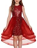 GRACE KARIN Mädchen Glitzer Pailletten Party Kleid Ärmellos Prinzessinnenkleid...