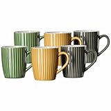 Ritzenhoff & Breker Kaffeebecher-Set Umea 6-teilig, 350 ml, Steingut in Gewürztönen, Henkelbecher...