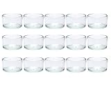 hocz Teelichtgläser Windlicht Set | 8/12/24 teilig | Typ 025 | Rund Hochwertiges Glas | Glasdose...