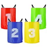 RISVOWO Outdoor Spielzeug, Hüpfsäcke Spielset mit 4 Hüpfsäcken, Kindergeburtstag Partyspiele...