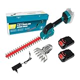 Akku Heckenschere 2 in 1 Akku-Gras und Strauchschere mit 2X 2000mAh Akkus und Ladegerät, 150mm...