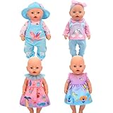 Puppenkleidung 35-43 cm, 4 Stücke Puppenkleidung für Babypuppen, Kleidung Bekleidung Outfits für...