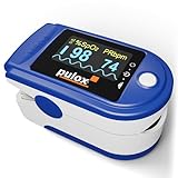 Pulsoximeter Pulox PO-200A Solo mit Alarm und Pulston in Blau für die Messung von Puls,...