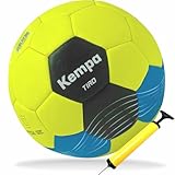 Kempa Kinder Handball Tiro lite extra leicht für Kinder neon gelb/blau Größe 0 + Ballpumpe