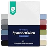 Dreamzie Premium Spannbettlaken 90x200 cm, Spannbetttuch für Dicke Matratzen bis zu 22 cm,...