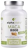 Alphavitalis Maca 8000 Gold vegan - 180 Kapseln 20:1 Maca Wurzel Extrakt - deutsche Herstellung -...
