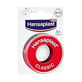 Hansaplast Fixierpflaster Classic (5 m x 1,25 cm), Tapeband zur einfachen und sicheren Fixierung von...