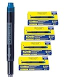 ONLINE 20x kompatible LAMY Patronen blau, auch für Pelikan, Stabilo etc., Universal Tintenpatronen,...