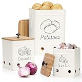PERFNIQUE Kartoffel Aufbewahrungsbox 3er Set, Zwiebel Knoblauch Aufbewahrung - Zwiebeltopf...