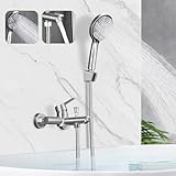 Mursche Badewannenarmatur mit Handbrause Wasserhahn Badewanne - Dusche Armatur mit Brause Gebuerstet...