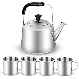 Odoland Teekessel Camping Wasserkessel Kaffeekanne Wasserkocher Outdoor Geschirr Set mit 3 L...