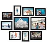 Americanflat 10-teiliges Collage-Bilderrahmen Set Schwarz für Wand & Tisch - Zwei 20x25 , Vier...