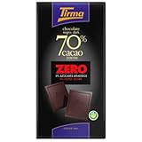 Tirma Zero Dunkle Schokolade 70% ohne Zuckerzusätze | 70% Kakao | Geeignet für Keto-Diät | Vegan...