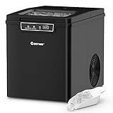 COSTWAY 1,85L Eiswürfelmaschine 12kg/24H, Ice Maker 9 Eiswürfel in 6 min, Eismaschine leise,...