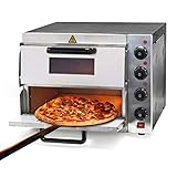 2-Etagen Pizza-Backofen 3000W mit Cordierit Stein für Pizza wie aus dem Steinofen Pizzaofen...