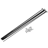 QUARKZMAN 12 Stück 14G J Kurve 293 mm Speichen mit Nippeln für Fahrrad, Schwarz