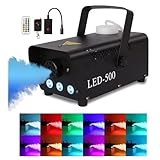 Nebelmaschine, 500W Mini Rauchmaschine mit RGB Gemischte Farbe LED Lichter Effekt mit...