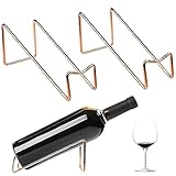 JLNGTHONG 2 Stück Freistehend Weinregal, Elegante Weinflaschenhalter, Metall Weinregal Klein,...