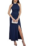 GRACE KARIN Damen Abendkleid Lang Sexy Ballkleid Seitenschlitz Neckholder Kleid Maxikleid für...