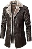 Winter Pelz Mit Kapuze Herren Lammfellmantel Herren Pelzmantel Lange Military Style Schaffell...