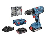 Bosch Professional 18V System Akku Schlagbohrschrauber GSB 18V-21 (inkl. 2x2,0 Ah Akku, 40tlg....