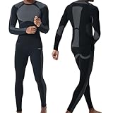 FlowFlex Herren Funktionswäsche Skiunterwäsche Herren Set,Thermounterwäsche Männer Sport für...