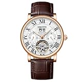 GZFCMY SIBOTTE Skelett Automatik Selbstaufzug Uhrwerk Vintage Herren Mechanische Business Armbanduhr...