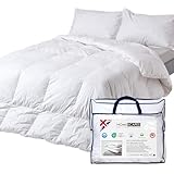 Homescapes 4-Jahreszeiten Bettdecke 135x200 cm, 2 Entenfedern- & Daunen-Decken Wärmeklasse 2 & 3,...