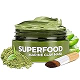 PLANTIFIQUE Korean Gesichtsmaske mit Avocado & Superfoods 100ml - Gesicht Polierer aus Meereslehm -...