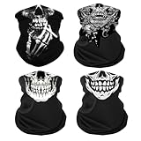 BbiuRer 4 Stück Totenkopf Maske, Skelett Masken, Schlauchschal Multifunktional, Halstuch Motorrad...