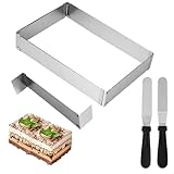 Rechteckiger Rahmen, Rechteckige Backform, Backrahmen Rechteckig Verstellbar mit 2 Flügel...