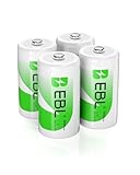 EBL Baby C Akku 5000mAh - NI-MH wiederaufladbare Batterie 4er Pack mit Aufbewahrungsbox, 1,2V Typ C...